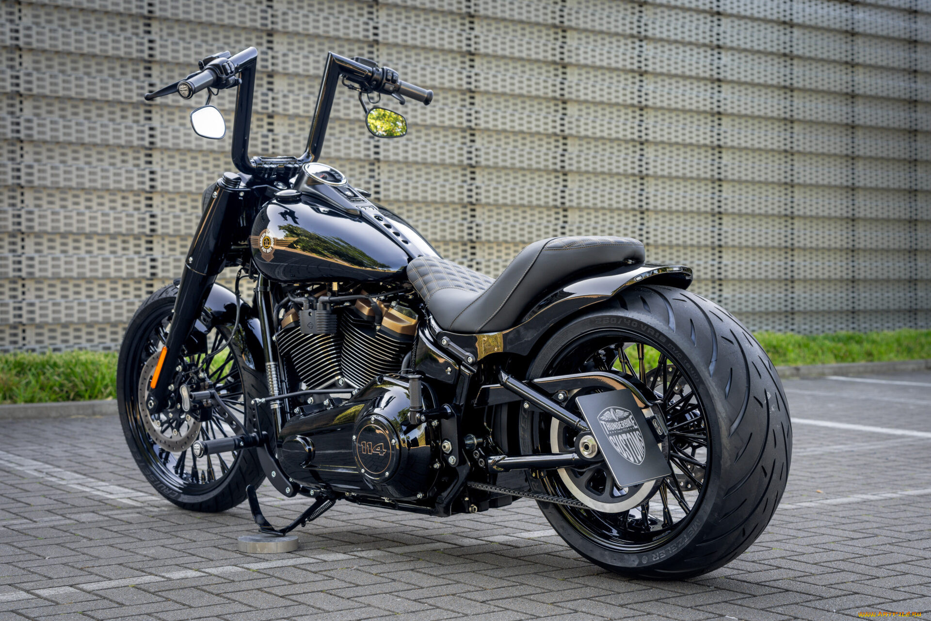 , harley-davidson, softail, fat, boy, 114, customized, custombikes, darkline, thirty